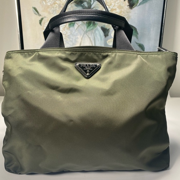 Prada Handbags - authentic PRADA Nylon Shoulder Bag Green [Used] {10-046E}